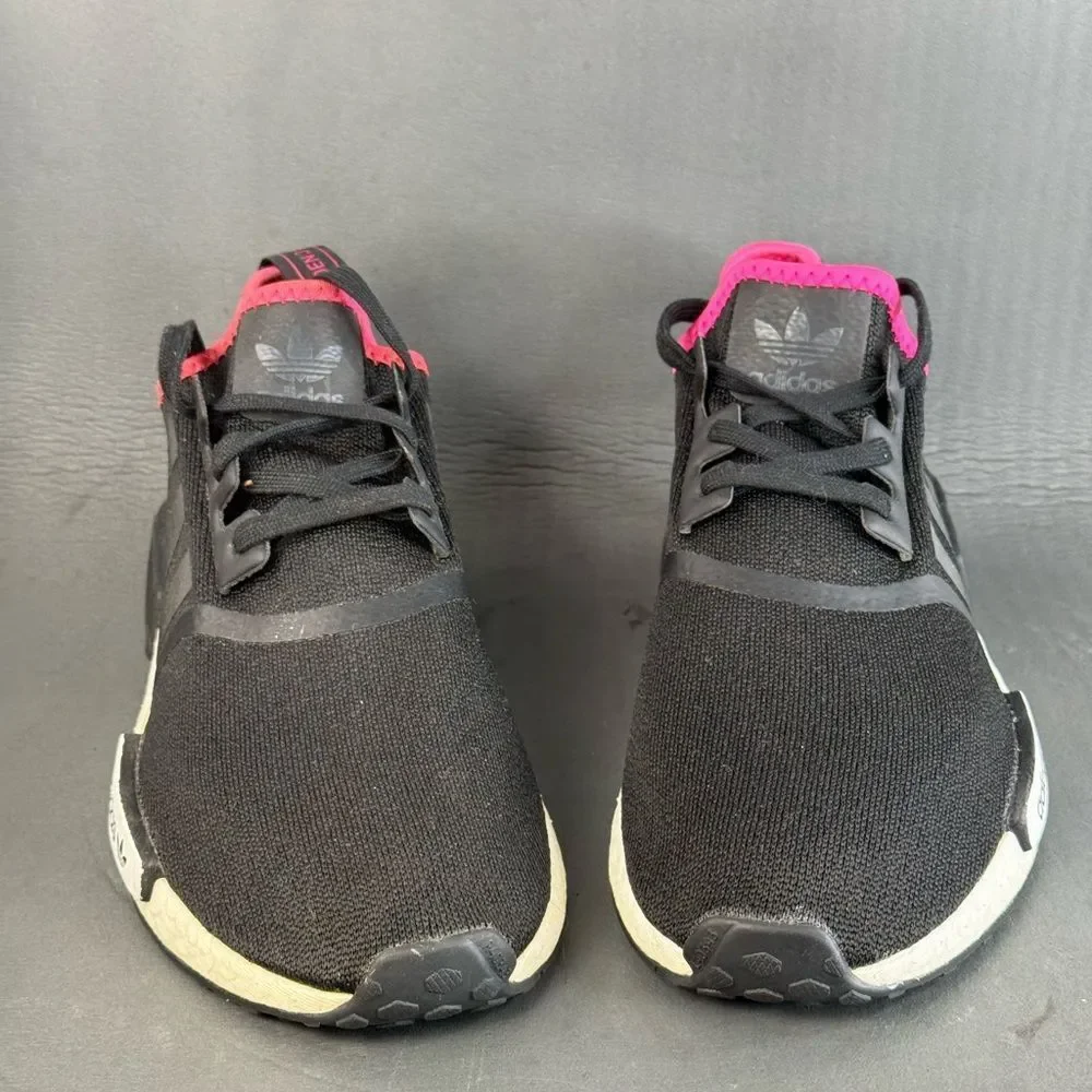 adidas NMD R1 Black Shock Pink athletic sneaker shoe men’s size 10.5